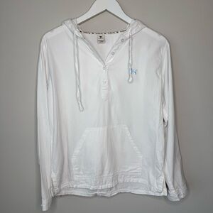 The Black Dog | Gauzy Cotton Hooded Pullover Top Front Pocket Size Small